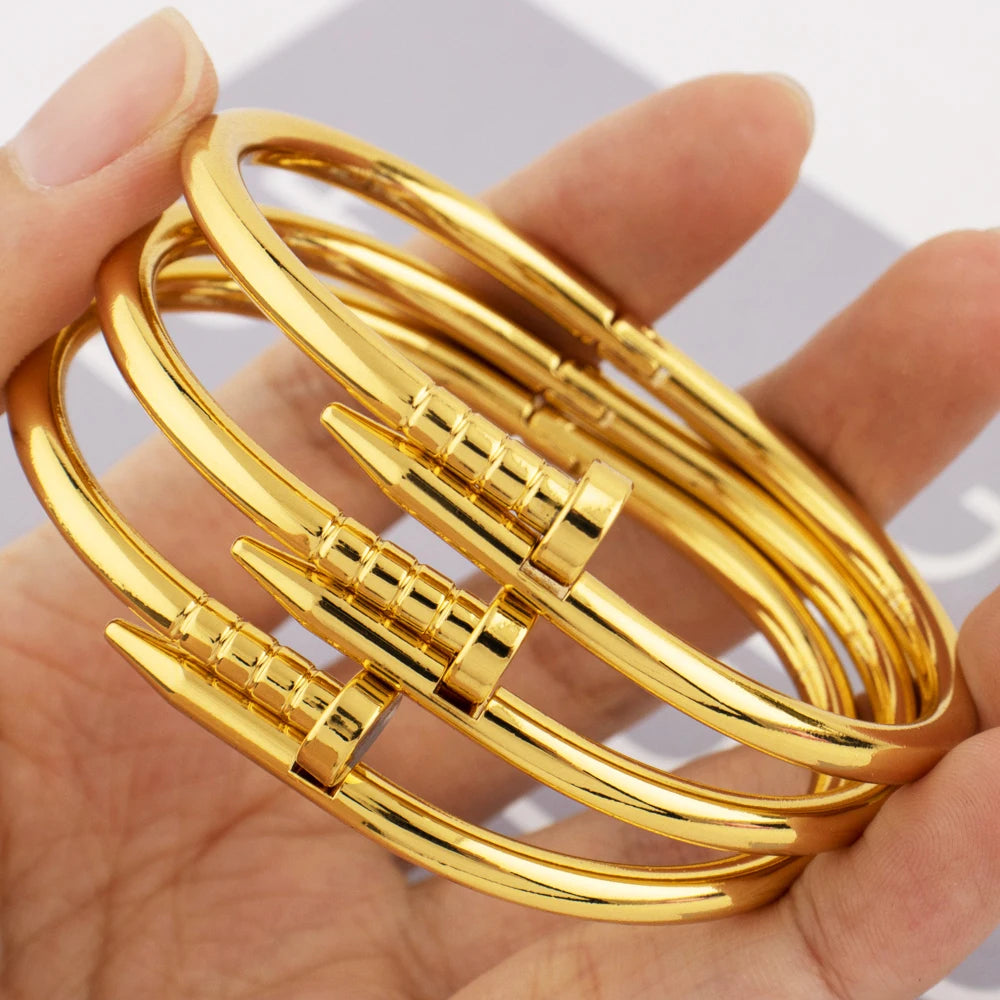 316L stainless steel gold-plated bracelet Fashion Personality Simple Punk Retro Hip-hop High Temperament Bracelet