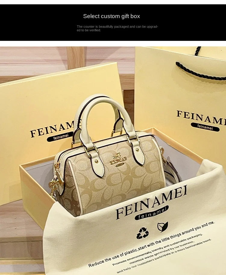 Light luxury brand Boston handbag women's 2026 autumn and winter new crossbody bag retro high-end single shoulder handbag