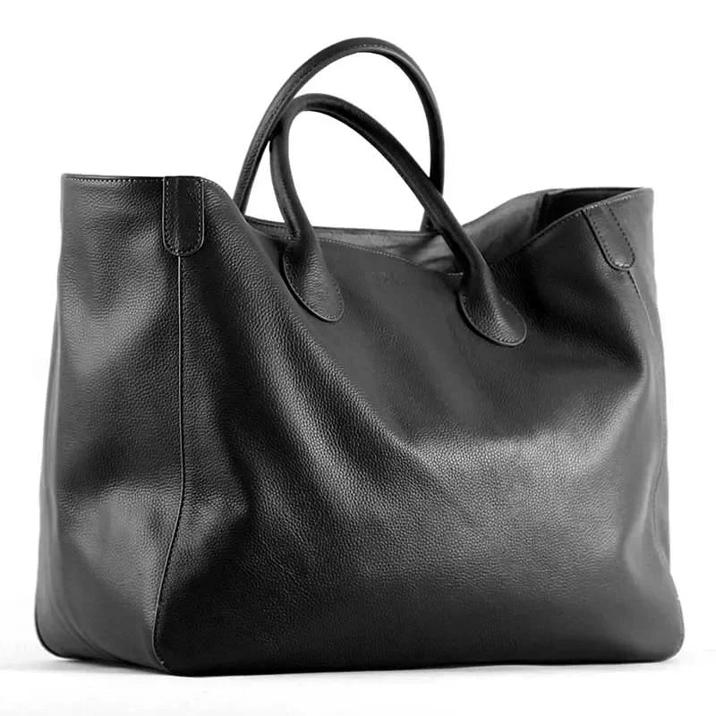 Roomy Women Bag Genuine Leather Handbag Luxury Cowhide Casual Tote Thick Real Natural Leather Bucket Shopper Daily Bag Big Purse