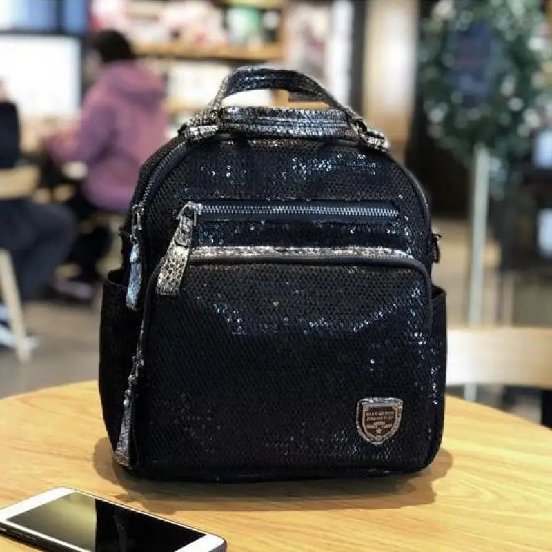 2025 Korean version new backpack women handbag sequin fashion travel backpack multifunctional large capacity dual-use bag trendy