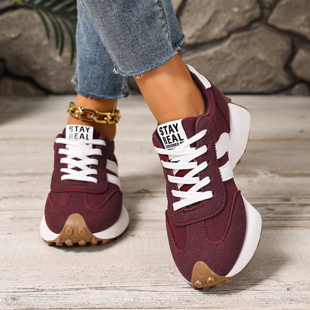 Women Sneakers Retro Spring Autumn Sneakers Women Casual Flat Bottom Round Toe Sports Shoes Fashionable Designer Shoes Women