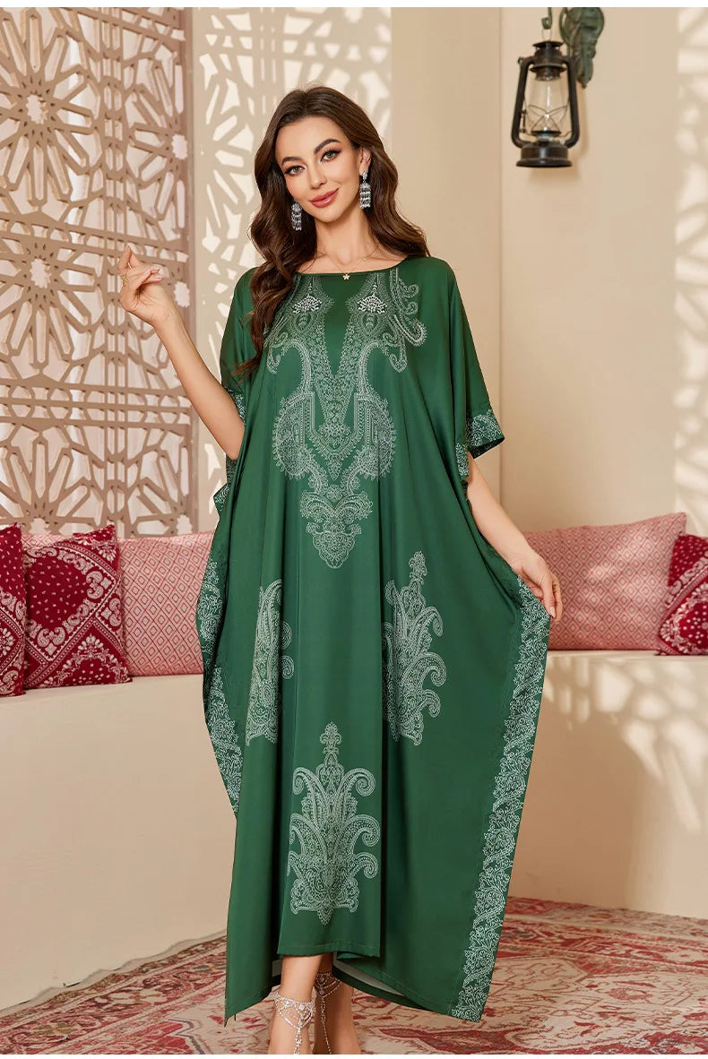 Oversize Female Long Nightgonw Sleep Dress Print Flower Satin Nightwear Home Clothes Spring Summer New Loose Bathrobe Loungewear