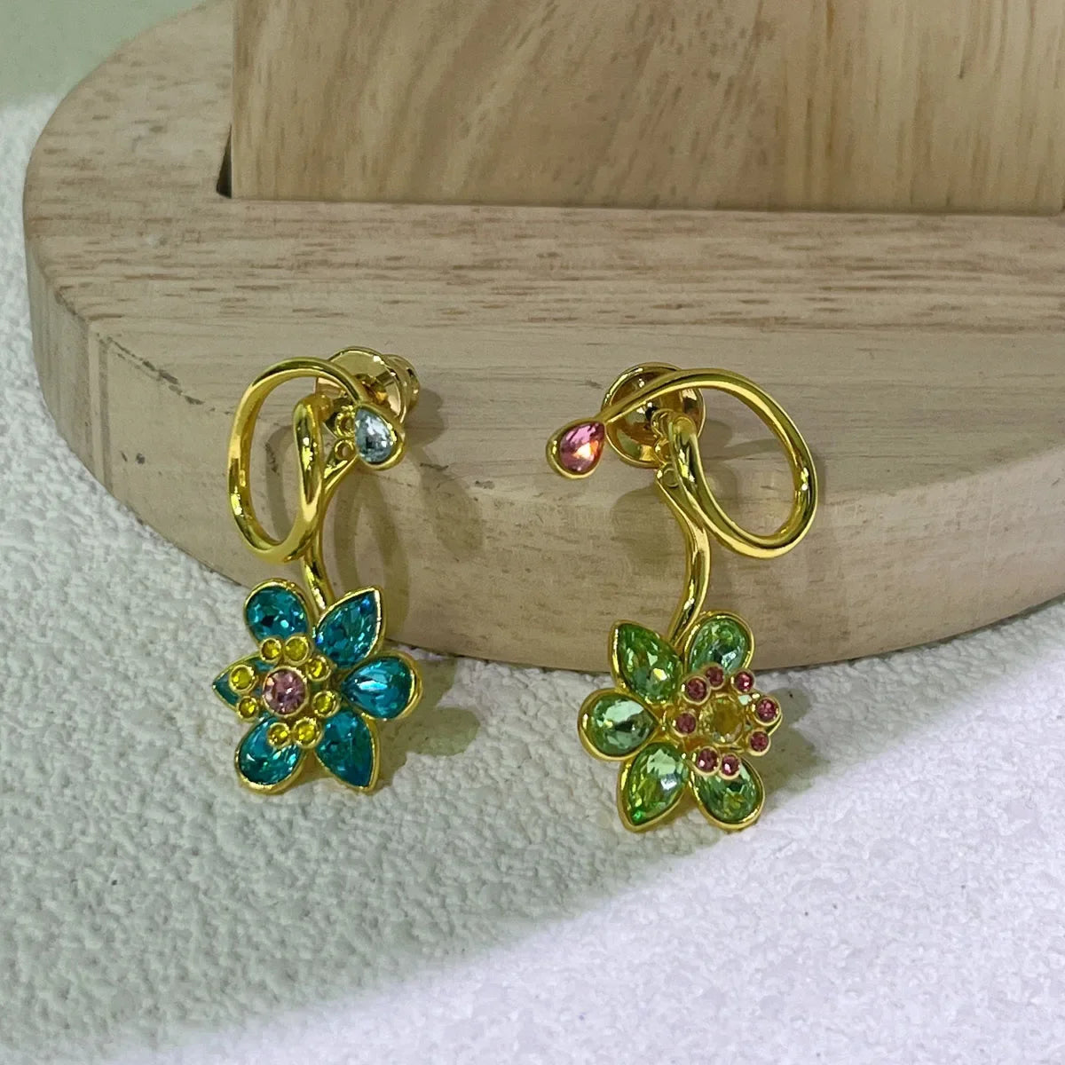 Original Jewelry Set New Color Flower Crystal Boutique Irregular Earring Exquisite Necklace Ring Bracelet Wedding Gift for Women