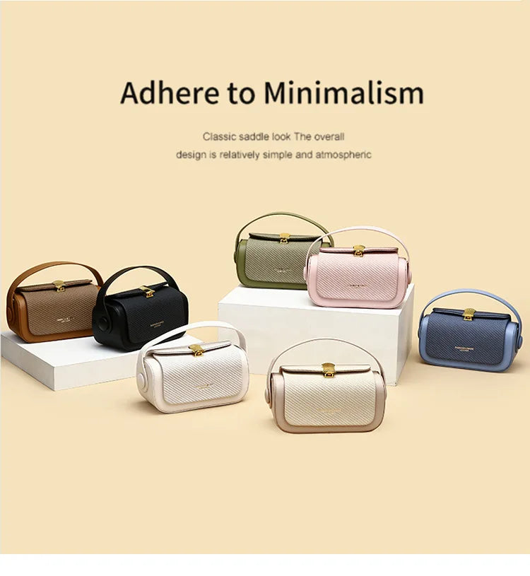 New Simple Fashionable Women's Shoulder Bag Square Box Handbag and Handbag Box-shaped Solid Color Shoulder Bag