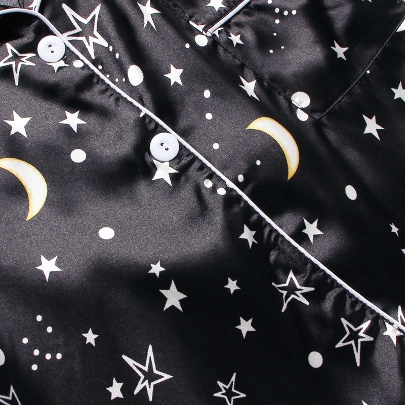 Spring Autumn pajama women Silk Satin pajamas set Long sleeve Shirt with Trouser Sleepwear Loungewear Female Pyjamas Suits Mujer