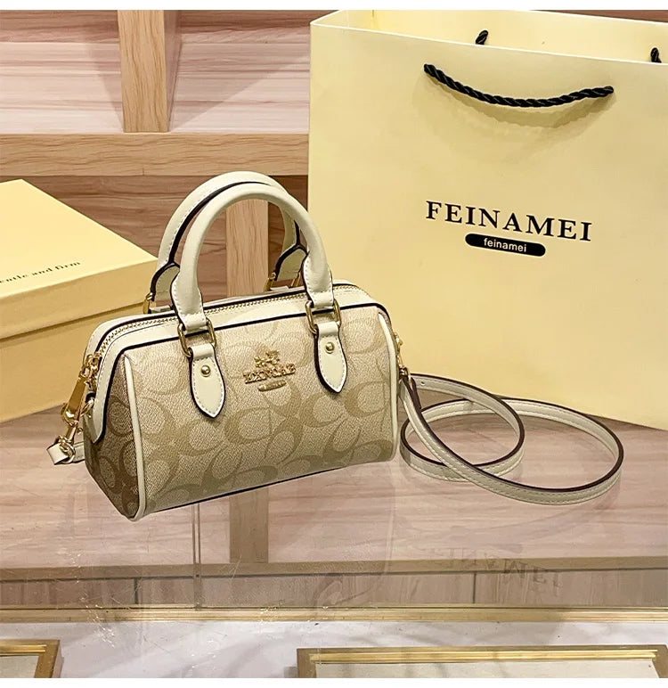 Light luxury brand Boston handbag women's 2026 autumn and winter new crossbody bag retro high-end single shoulder handbag