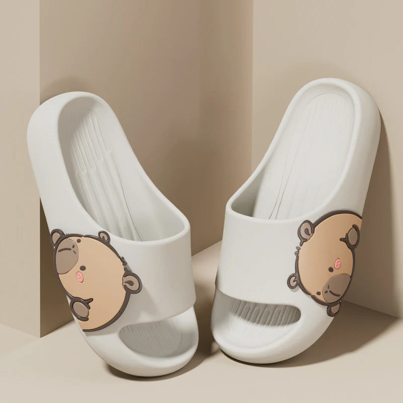 New Women's Sandals And Slippers, With Thick Soles And Cute Cartoon Quick Drying Slippers OnThe Outside, Indoor Soft Bathroom