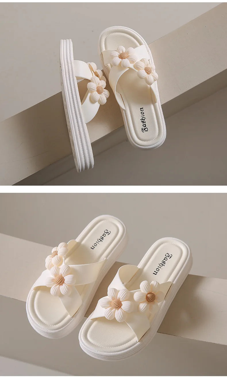 2025 Summer Women's Fashion Slippers - Thick Soled Non-slip Wear-resistant for Indoor & Outdoor