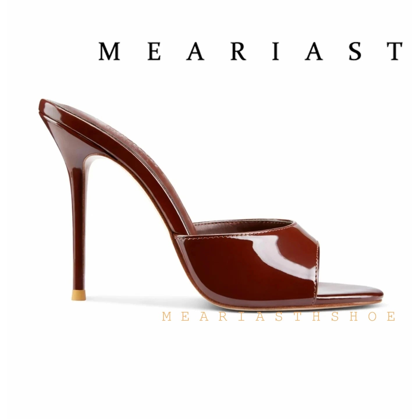 12/10cm pointed Open Toe High Heel Shoes Woman Summer OutsideSlipper Party Stiletto Luxury Designer Patent Leather Women Sandals