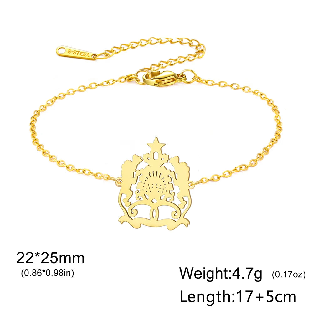 Hipee Morocco Pendant Bracelet  Maroc Stainless Steel National Jewelry for Women Men