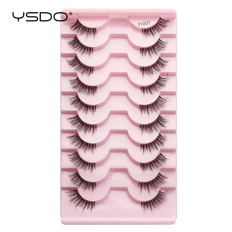 Lashes 3/10 Pairs Half Lashes Cat Eye Natural Long Lashes 3D Mink Eyelashes Full Strip Lashes Makeup Extension Tools