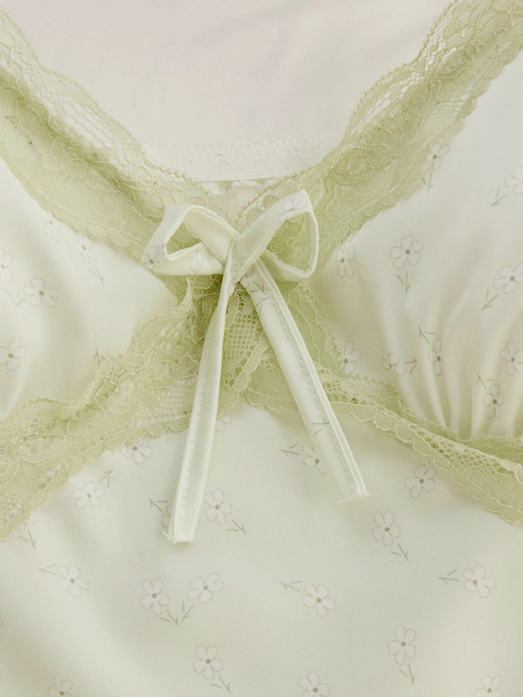 Milk silk suspenders Floral Lace Lace green pure sexy suspenders pajama pants women's pajama