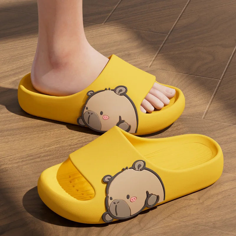 New Women's Sandals And Slippers, With Thick Soles And Cute Cartoon Quick Drying Slippers OnThe Outside, Indoor Soft Bathroom