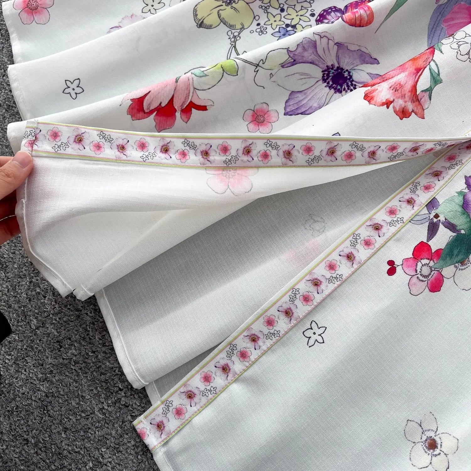 Runway 2025 Spring Summer Floral Print Long Shirt Dress Women's Turtleneck Lantern Sleeve Print Belt Casual Holiday Dress Female
