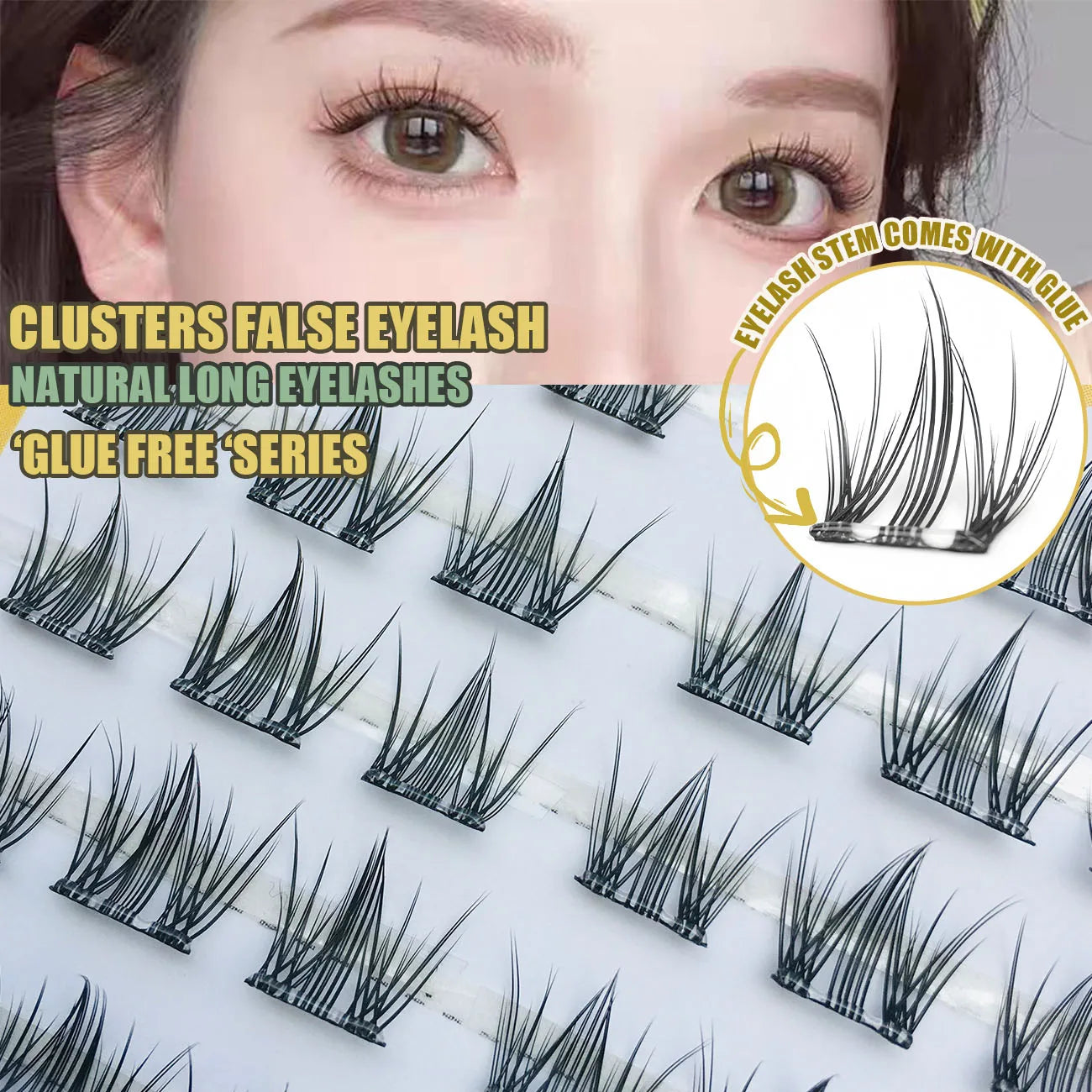 No Glue Required Fake Eyelashes Flower Sea 8 Rows Cluster False Eyelashes Diy Eyelash Natural Lashes Extension Makeup Products