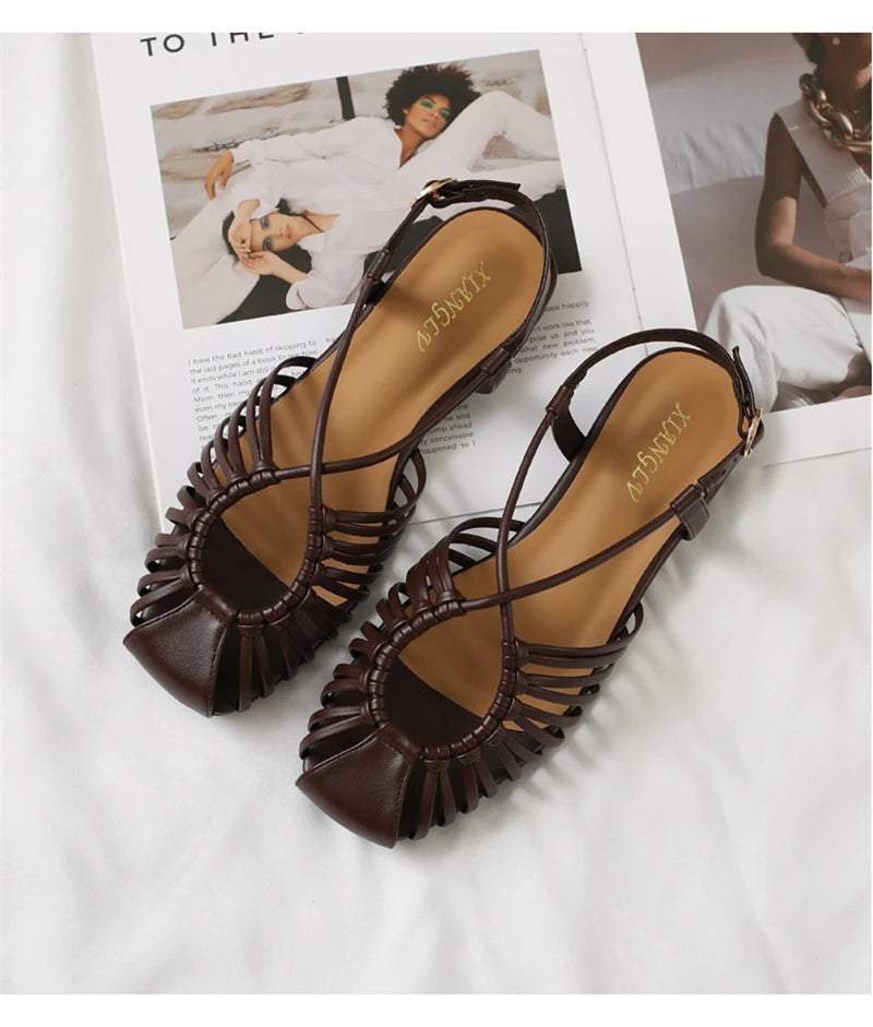 ZAROY Women Flat Sandals Summer Narrow Band Roman Shoes Casual Plus Size Brand Designer Banquet Beach Gladiator Sandalias Zapato
