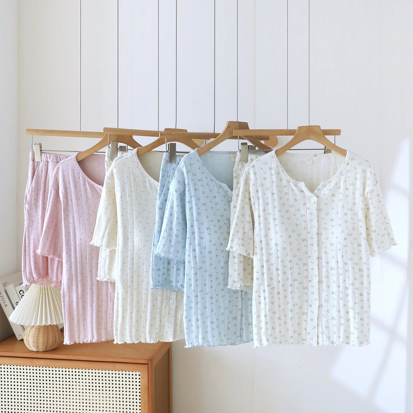 Summer Suit Short Sleeve Sleepwear Women's Cotton Floral Pyjamas Women Pajama Sets Two-Piece Nightwear Pijama Home Clothes