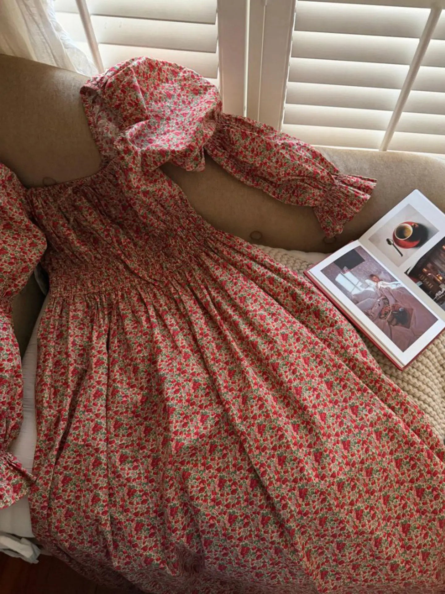 100% Pure Cotton Nightgown Women 2026 New Arrival Spring Summer Vintage Retro Floral Printing Lengthened Nightdress Loungewear