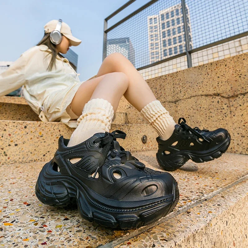 2025 Summer New Fashion Breathable Chunky Sneakers Women EVA Non Slip Wading Platform Shoes Woman Outdoor Thick Sole Sports Shoe