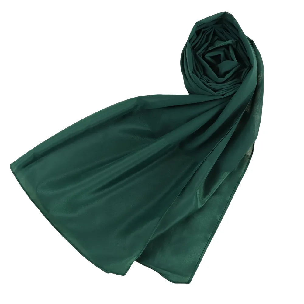 70x180cm Lightweight Chiffon Scarf with Border - Breathable Long Shawl, Women's Wrap, Dust & Sun Protection