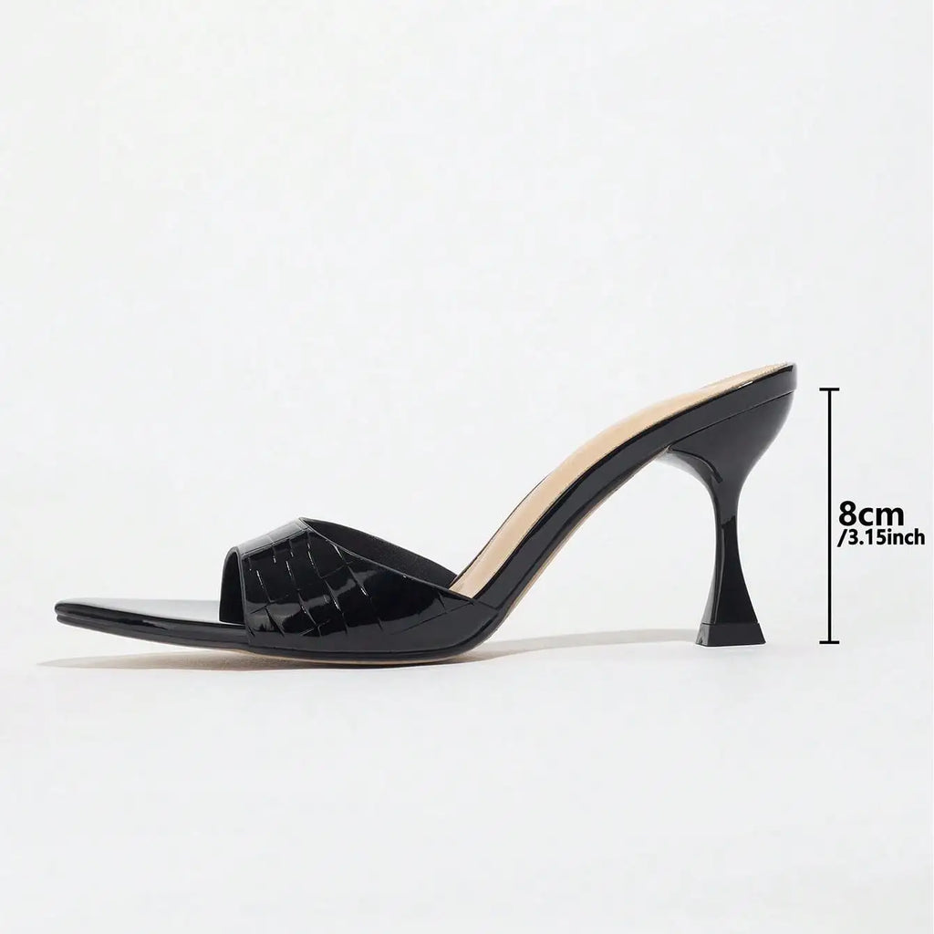 New Ladies Pointed Toe Mirror Surface Sandals High Heels Coffee Brown Strap Thin High Heel slippers Women 2026