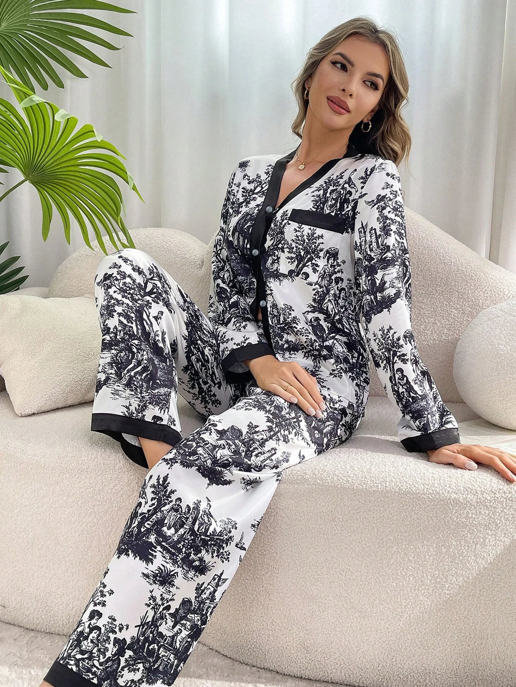 Long Sleeve Pajamas Women Woman Pajama Set Home Wear Set Big Size Women's Pajamas Sleepwear Pigma Winter Sleep Lounge Underwear