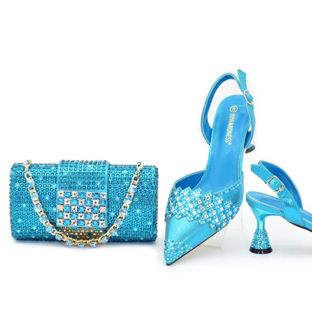Italian Shoes and Bags Matching Set 2026 Elegant Woman Heeled Shoes for Wedding Women Shoes and Bags To Match Set Nigeria Party