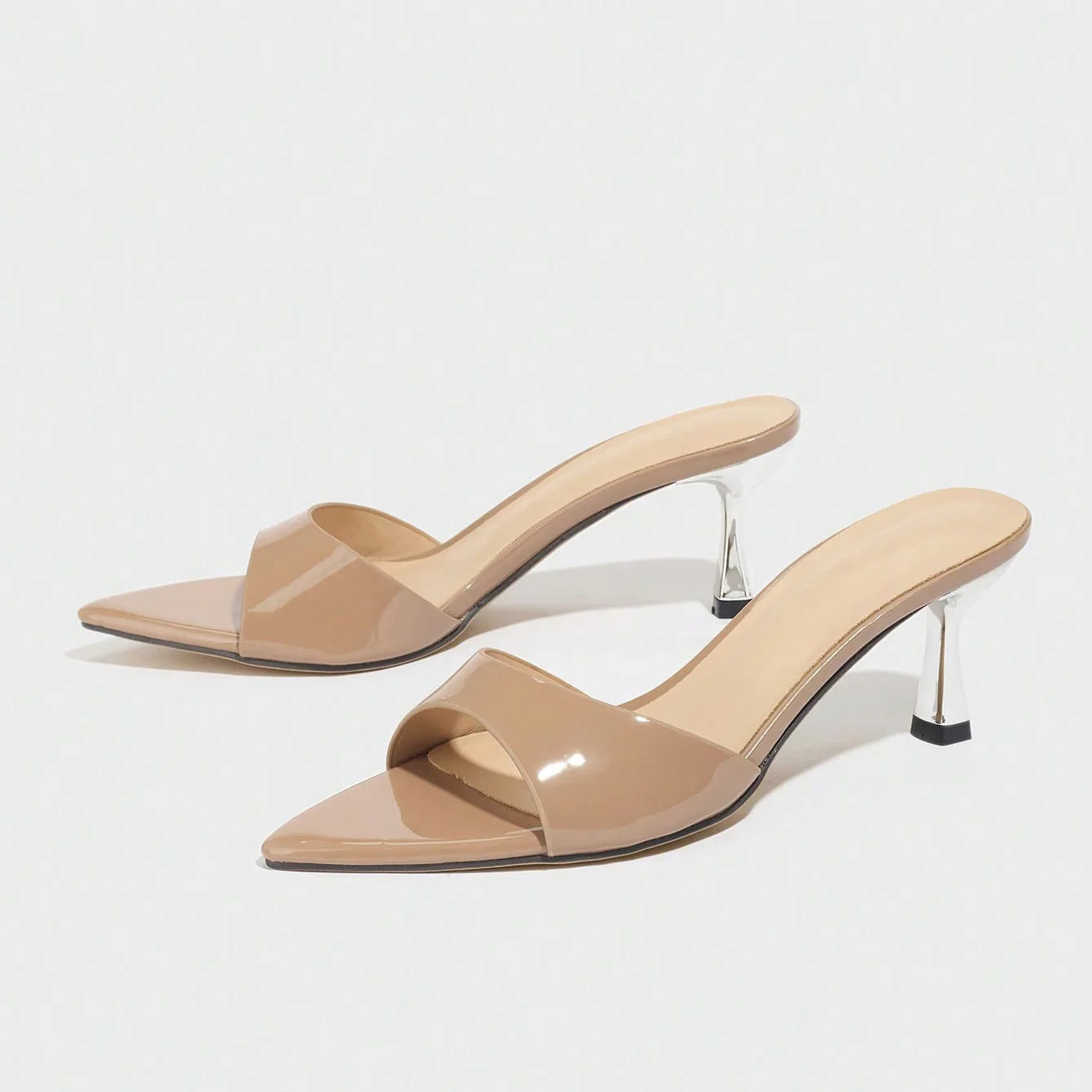 Size 34-42 Women Heeled Mules Sandals Soft Leather High Heels Summer Shoes For Women Slippers Vintage Open Toe Slides