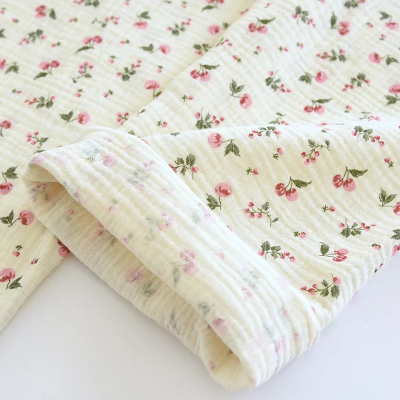 2026 Spring and Autumn Women's Pajama Set 100% Cotton Crepe Long sleeved Pants Two piece Cute and Sweet Home Fury Set Ladies