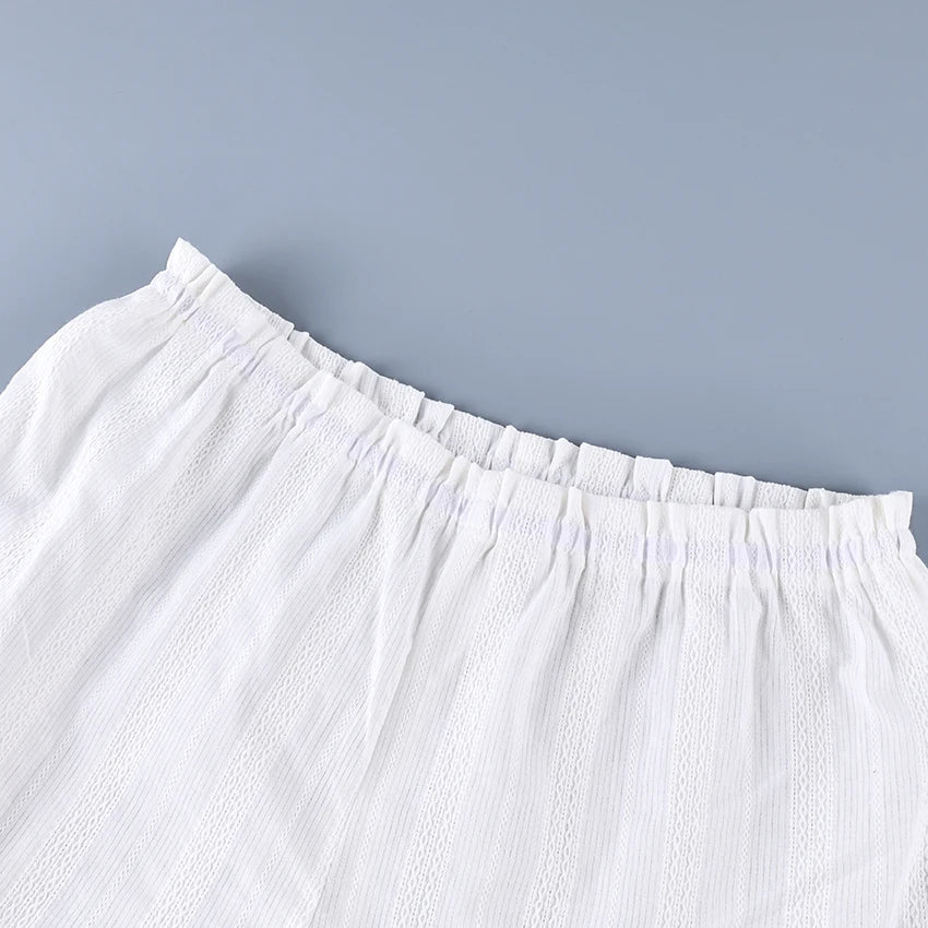 Hiloc Summer Elegant Jacquard Weave Shorts Suits Pajamas Cotton Ruffles White Sleepwear Home Spaghetti Strap Vest Casual Sets