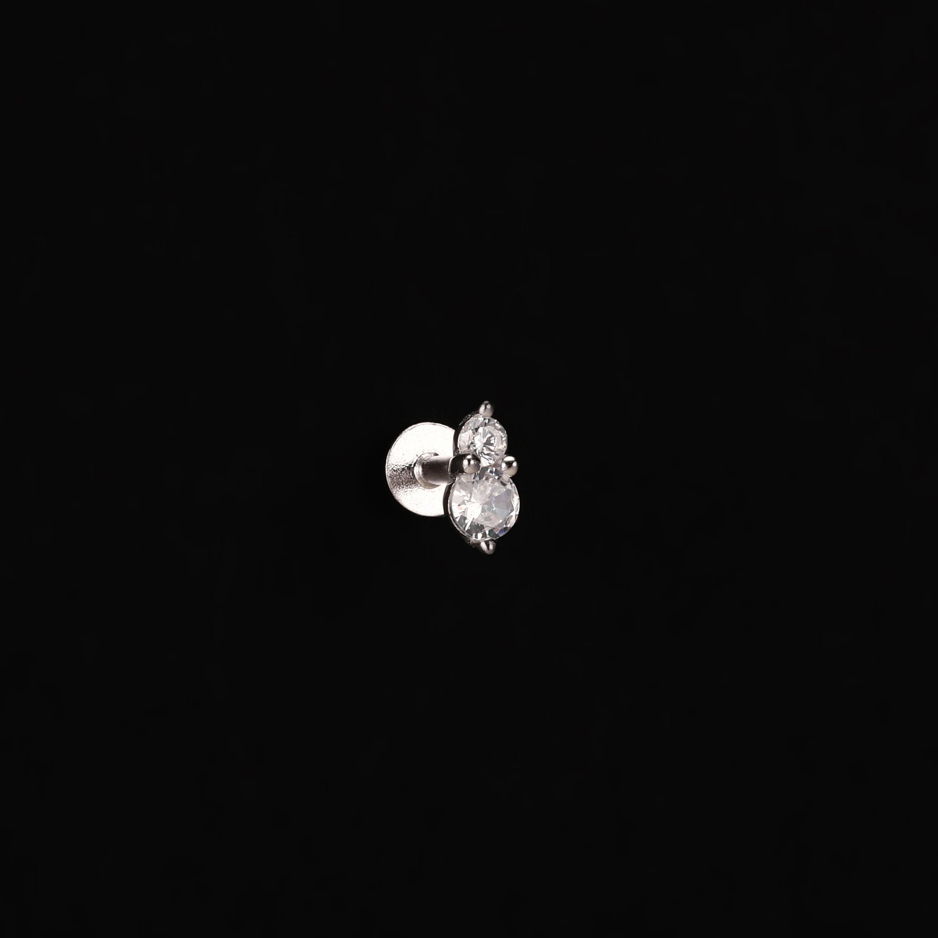 AIDE Heart Round Ball Flat Helix Piercing Earring 925 Sterling Silver Ear Studs Geometric Zircon Exquisite Trinket Studs Aretes