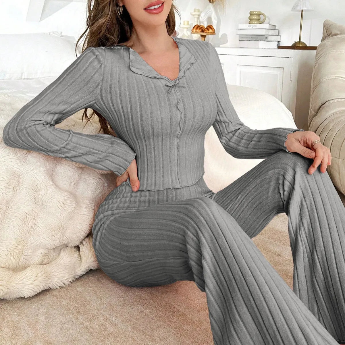 Winter Sleepwear Women's Pajamas Set Pajama Sets Sleepwear for Sleeping Sexy Women's Lingerie Woman Trousers Home Clothes Warm