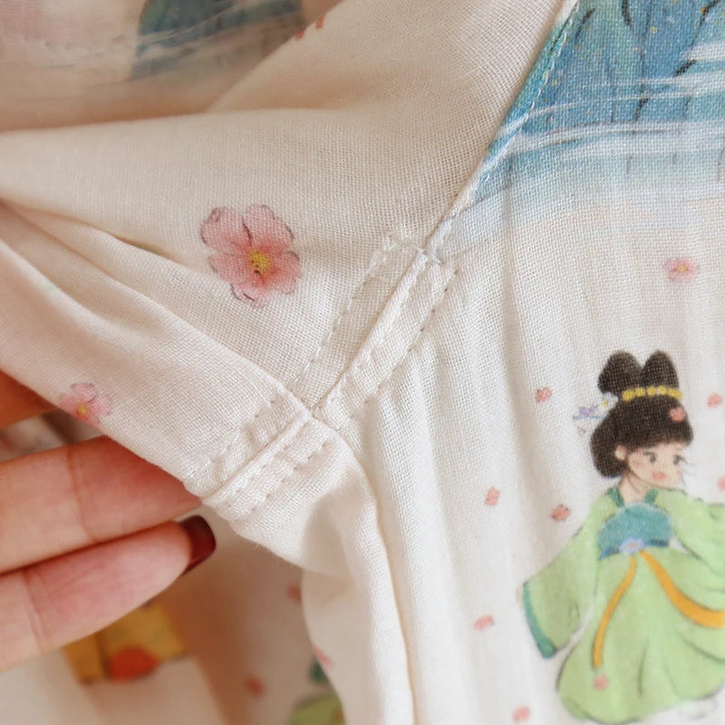 Floral Print Sleepwear Woman Nightwear Cotton Pajamas Set Long Sleeve Home Wear Pyjamas 2025 Spring New Two-piece Set Loungewear