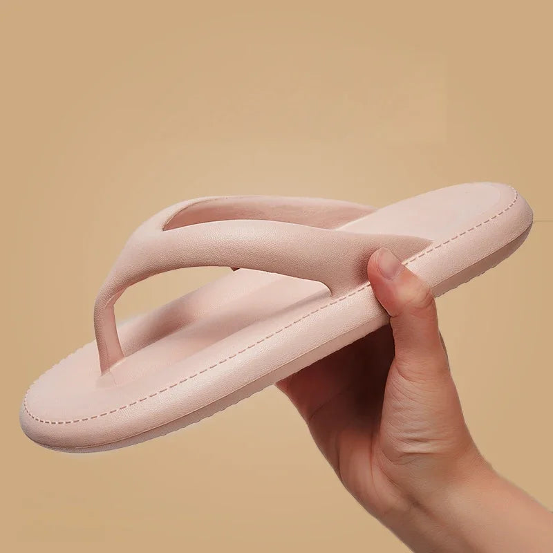 Ladies' Flip Flops For Women Cozy Slides Soft Sea Beach Sandals Slippers Indoor Home Women's Shoes Solid Color