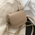 Trendy Saddle Shoulder Bag Women PU Leather Crossbody Bag Simple Solid Color Flap Messenger Bag Fashion Handbags Pouch