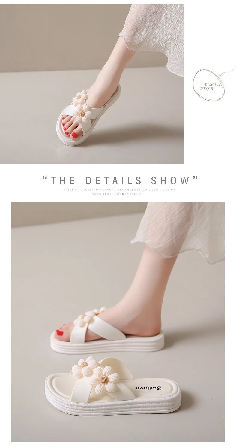 2025 Summer Women's Fashion Slippers - Thick Soled Non-slip Wear-resistant for Indoor & Outdoor
