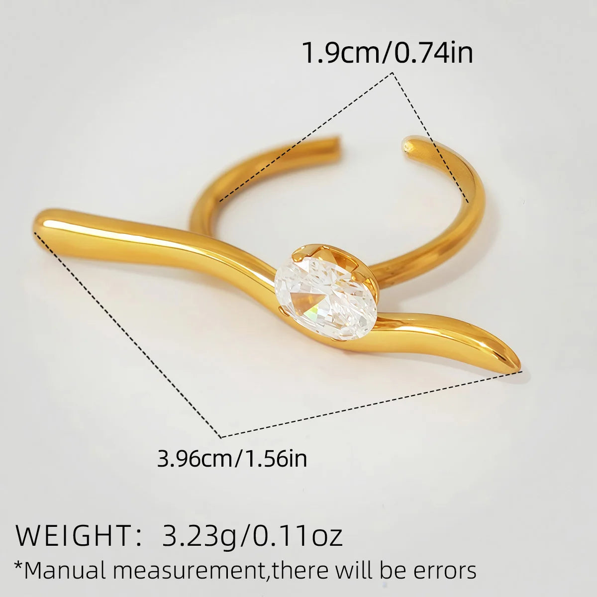 Statement Stainless Steel Delicate Shiny Cubic Zirconia Ring For Women High Quality 18K Gold PVD Plated Finger Jewelry Gift