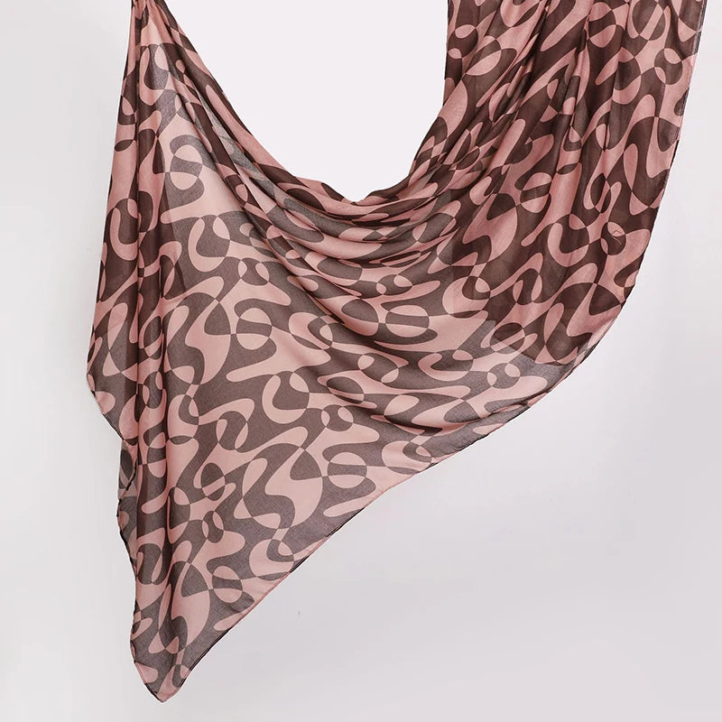 Watercolour Floral Printed Modal Breathable Light Weight Soft Cotton Rayon Viscose Woven Modal Muslim Women Shawl Hijab Scarf