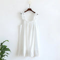 2026 new women's summer cotton yarn, pure cotton suspender sleepwear loose medium to long sweet and cute long skirt home wear