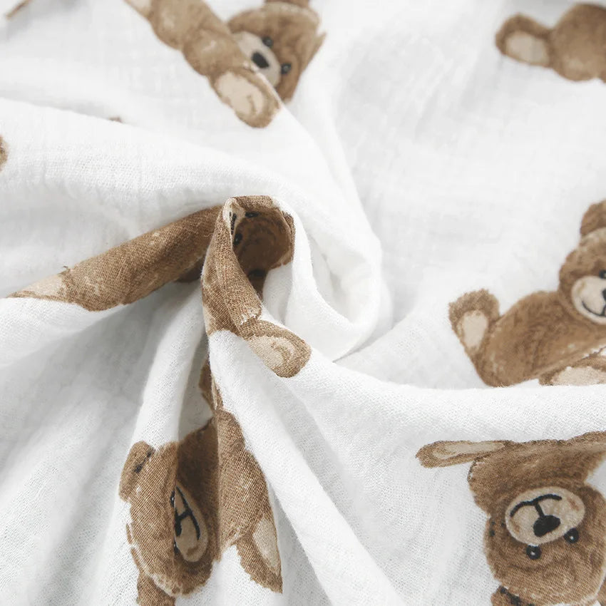 2024 Spring New European and American Pure Cotton Cute Print Warm Long sleeved Shorts and Pajamas Two piece Home Set