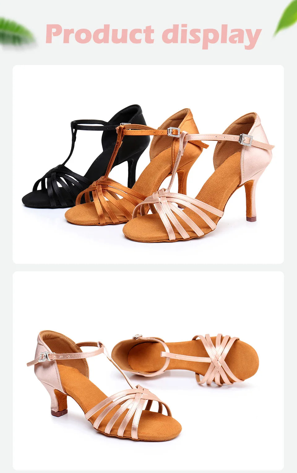 Latin Dance Shoes For Women Dancing Shoes Ladies Ballroom Tango Modern Shoes Standard Salsa Practice Training Heels 5/7.5/8.5cm