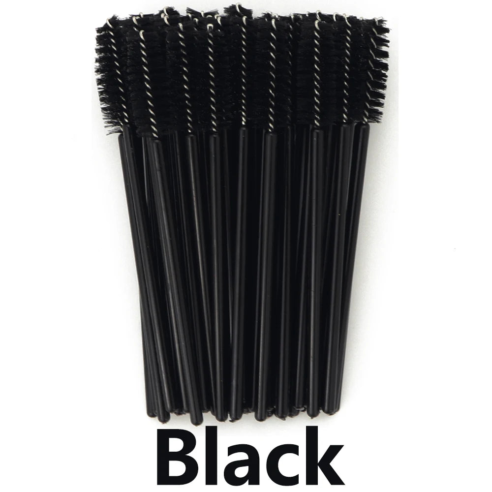 ANNAFRIS 50Pcs  Disposable Eyelash  Brush Soft Head Crystal Eyebrow Brush Lash Extension Brush  Mascara Wand Makeup Tool