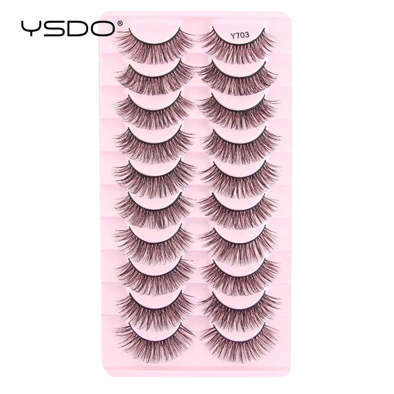 Lashes 3/10 Pairs Half Lashes Cat Eye Natural Long Lashes 3D Mink Eyelashes Full Strip Lashes Makeup Extension Tools