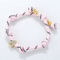 ZHUKOU Large/Small Size,Glossy/Zircon,Custom Letters A-Z Colorful Braided Bracelet with Drawstring Adjustment Unisex Style 1 Pc
