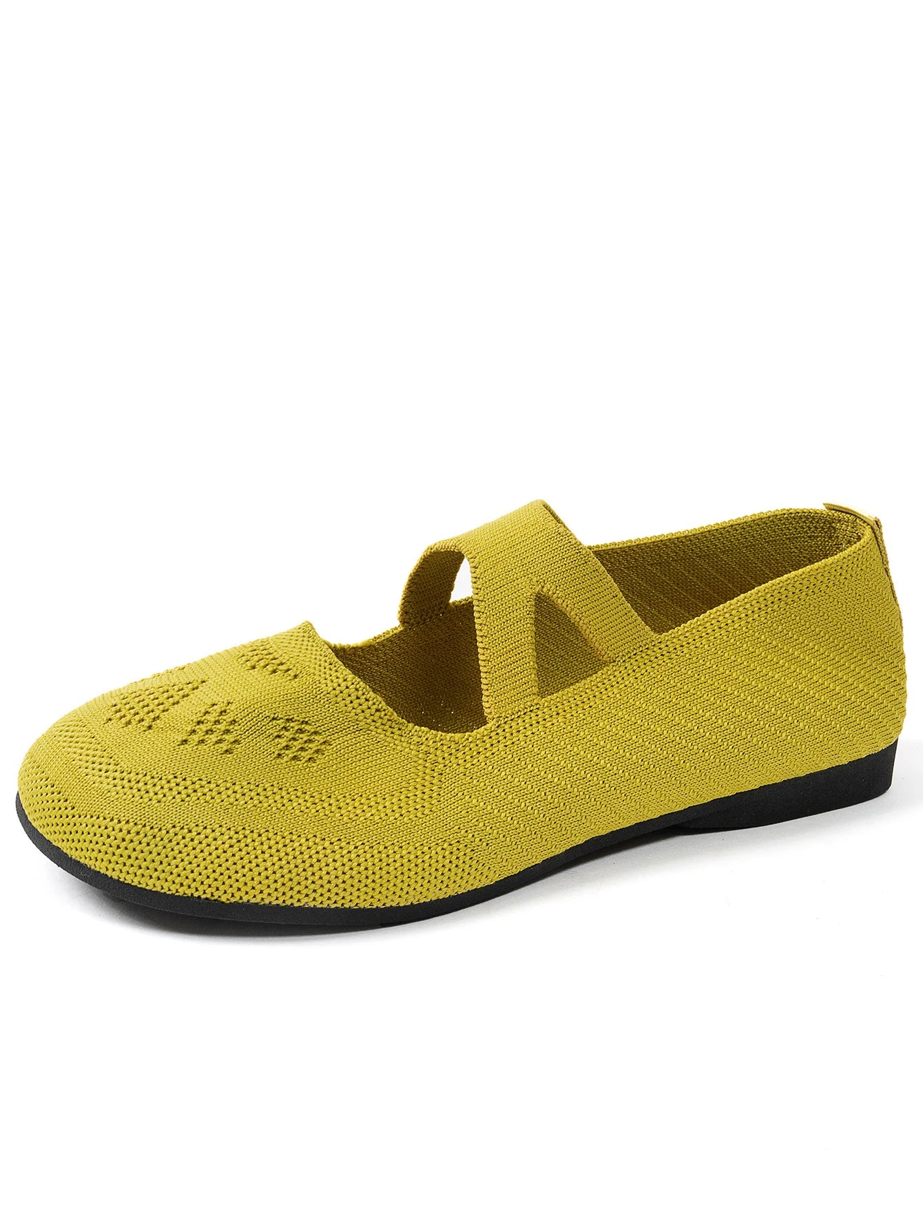 Round-toe small single shoes, fairy-style ballet shoes, comfortable knitted Mary Jane shoes
