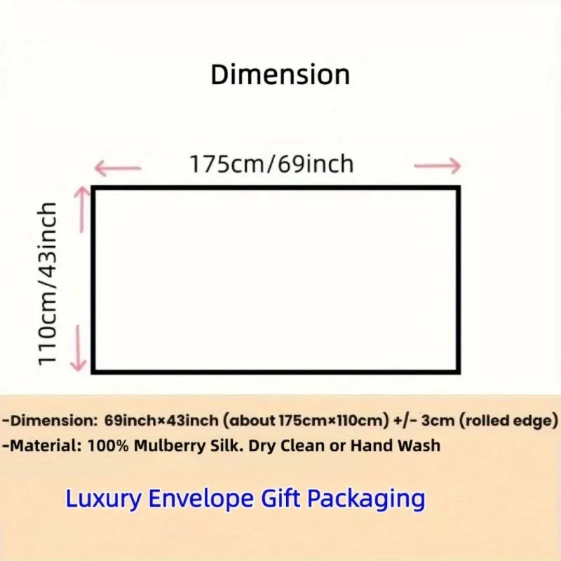 Lightweight Large 100% Mulberry Silk Scarf for Women Oblong Shawl Neck Scarf Beach Wrap Headscarf Gift Pack Pink Floral Print