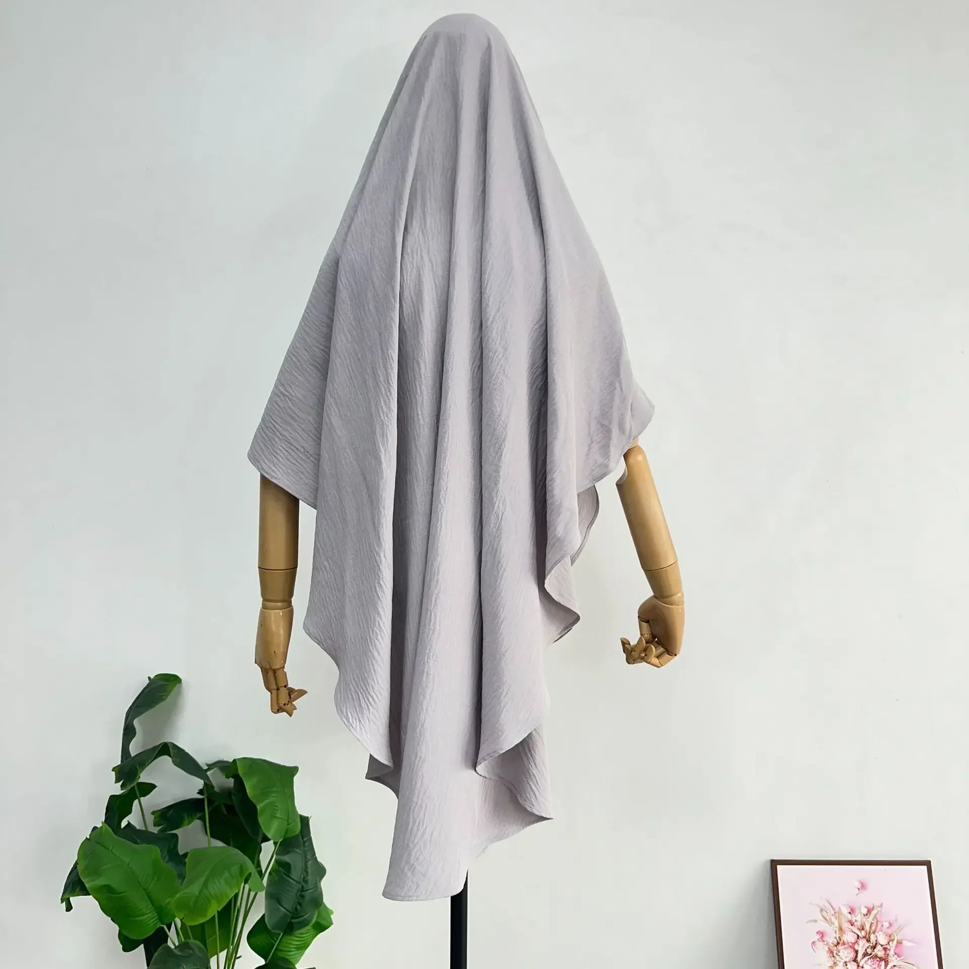 2025 Summer Muslim Women's Hijabs Traditional Soft Plain Scarf Khimar One Layer Stretch Soft Split Traditional Zip Chador