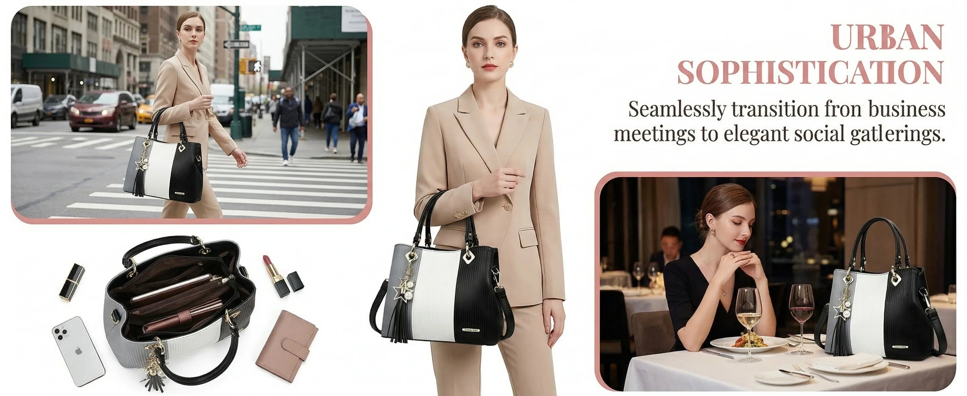 Ladies Large Tote Handle Bag Women PU Leather Tote Handbags with Multiple Pockets Waterproof Female Tote Shoulder Bags