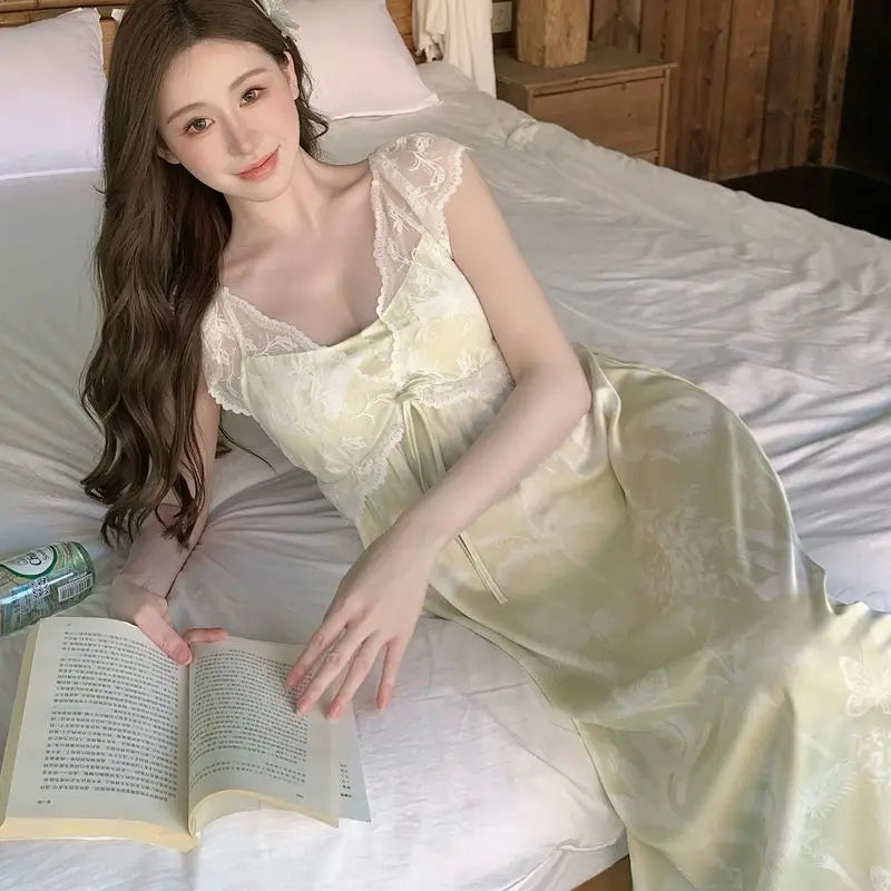 Women's Clothing Sexy Women Night Wear Female Sleepwear Woman Nightgowns Women's Nightgown Seductive Sexy Sleeping Sweaters Home