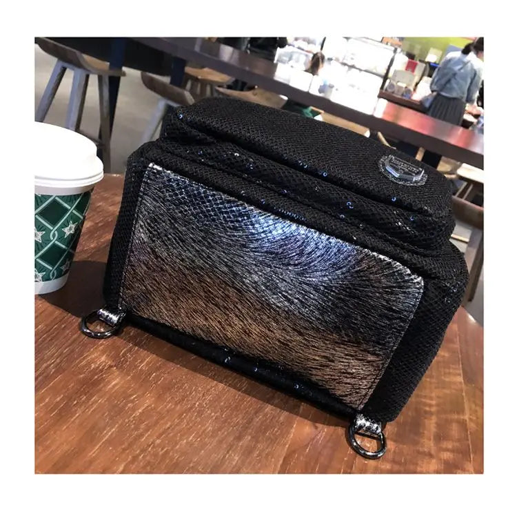 2025 Korean version new backpack women handbag sequin fashion travel backpack multifunctional large capacity dual-use bag trendy